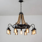Black Rope Industrial Metal Vintage Chandelier Light