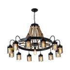 Black Rope Industrial Metal Vintage Chandelier Light