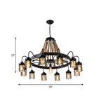 Black Rope Industrial Metal Vintage Chandelier Light