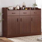 Modern Narrow Wood Sideboard Multiple Drawers Cabinets