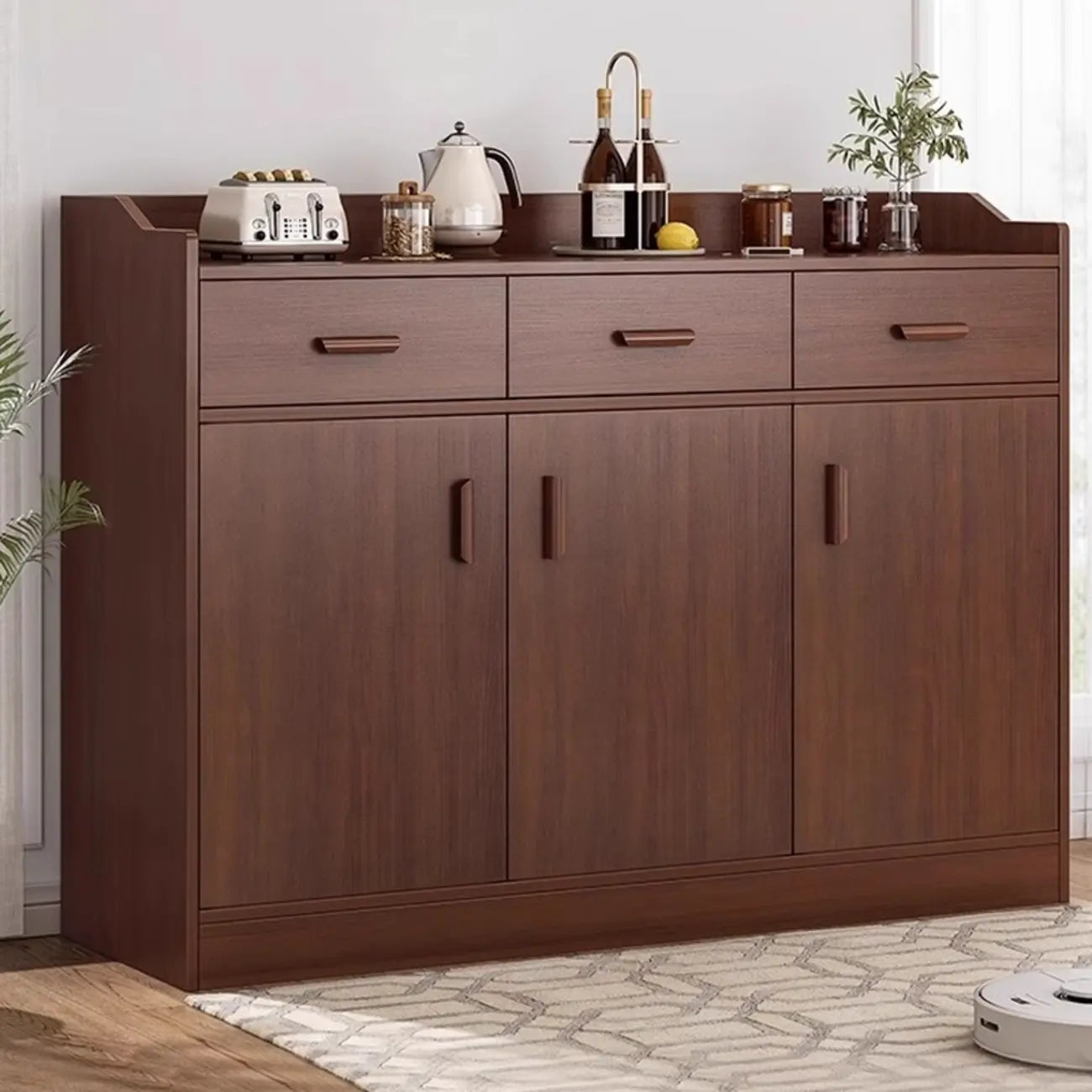 Modern Narrow Wood Sideboard Multiple Drawers Cabinets