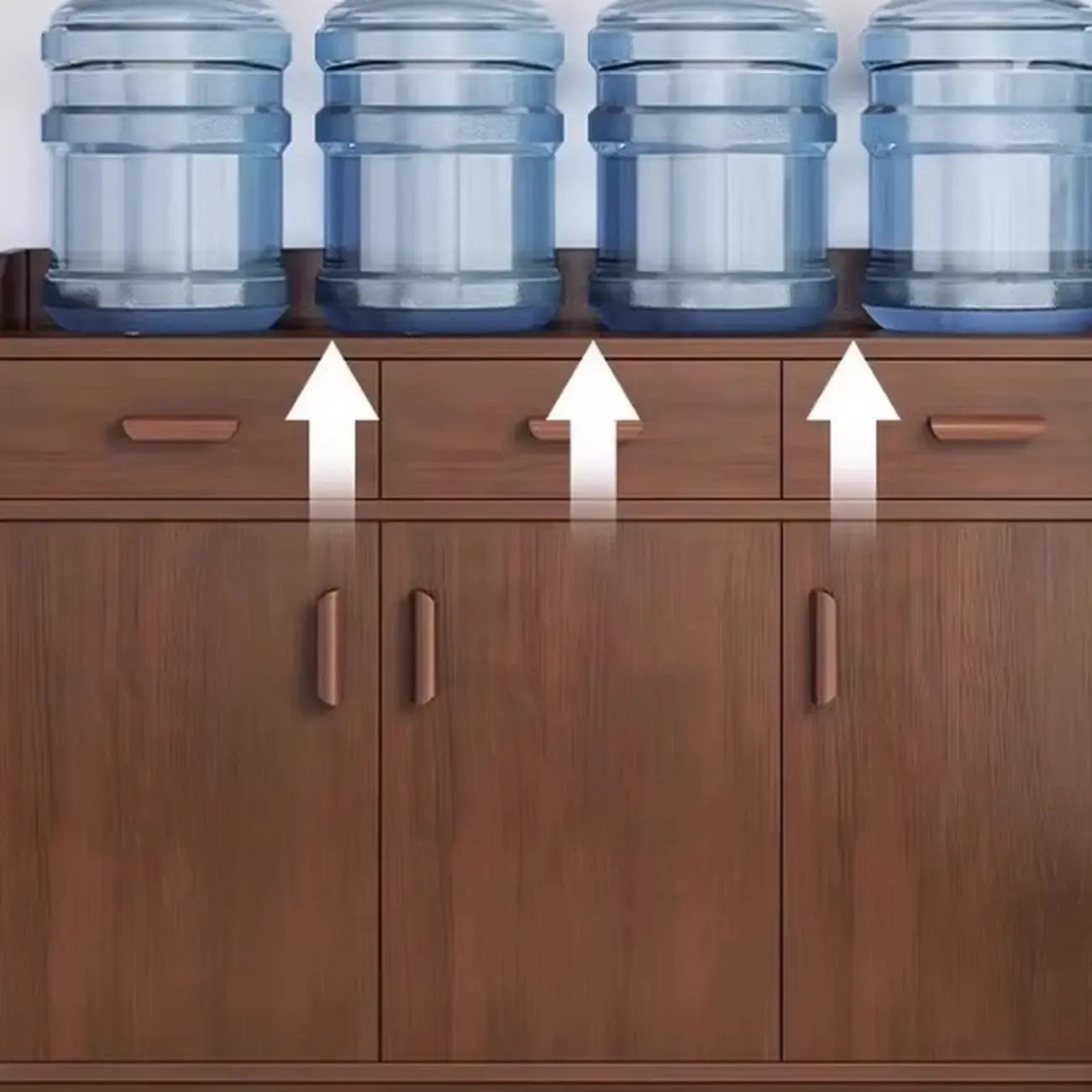 Modern Narrow Wood Sideboard Multiple Drawers Cabinets