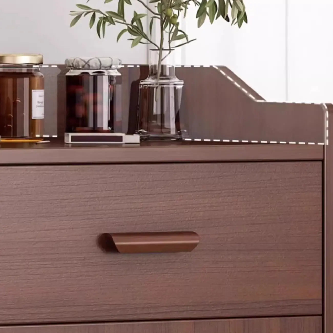 Modern Narrow Wood Sideboard Multiple Drawers Cabinets