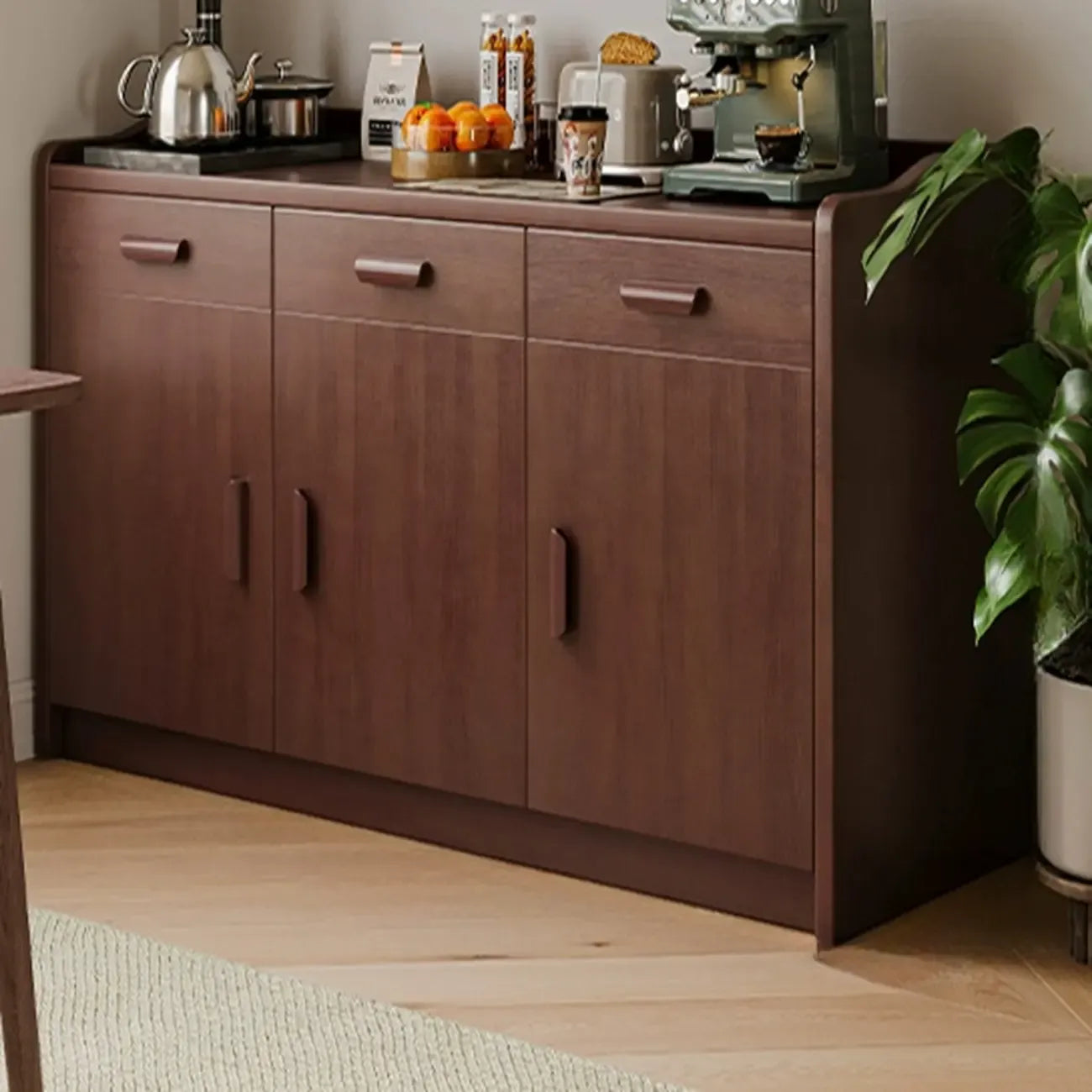 Modern Narrow Wood Sideboard Multiple Drawers Cabinets
