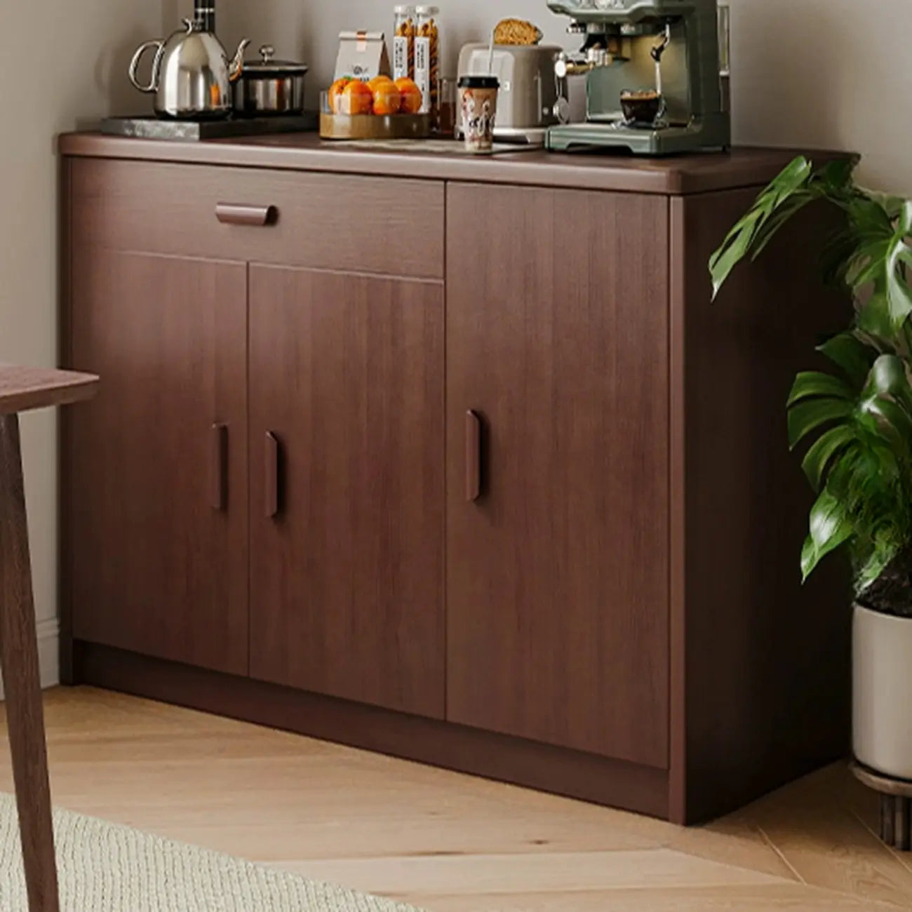 Modern Narrow Wood Sideboard Multiple Drawers Cabinets