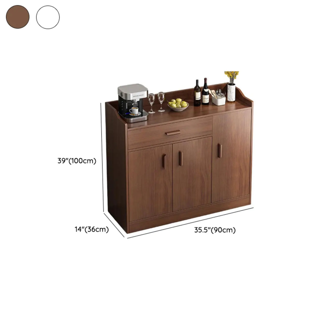Modern Narrow Wood Sideboard Multiple Drawers Cabinets
