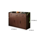 Modern Narrow Wood Sideboard Multiple Drawers Cabinets
