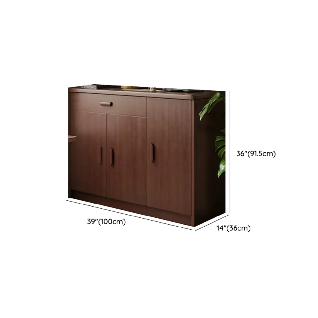 Modern Narrow Wood Sideboard Multiple Drawers Cabinets