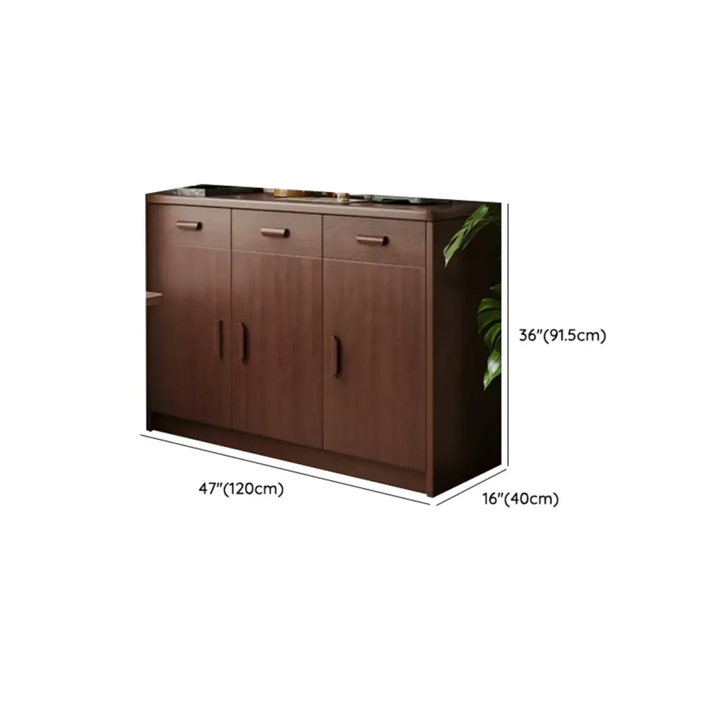 Modern Narrow Wood Sideboard Multiple Drawers Cabinets