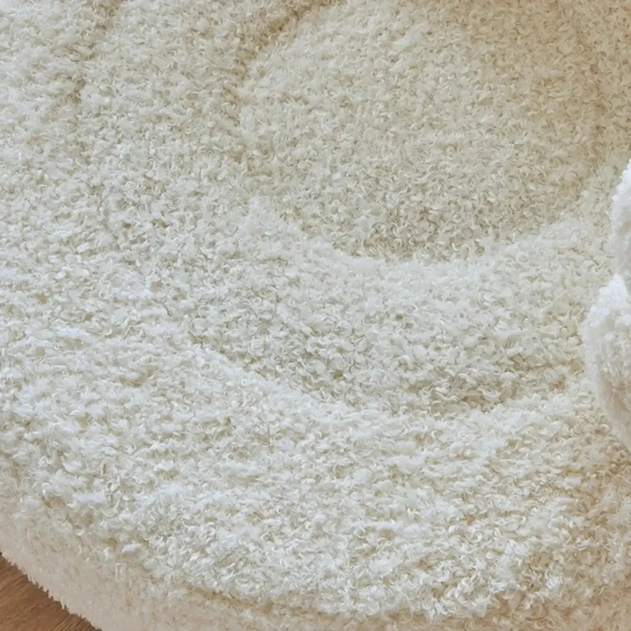 Contemporary White Sherpa Barrel Accent Chair Living Room