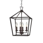 Black Geometric Metal Lantern Chandelier Modern Design