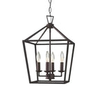 Black Geometric Metal Lantern Chandelier Modern Design