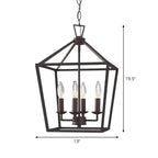 Black Geometric Metal Lantern Chandelier Modern Design