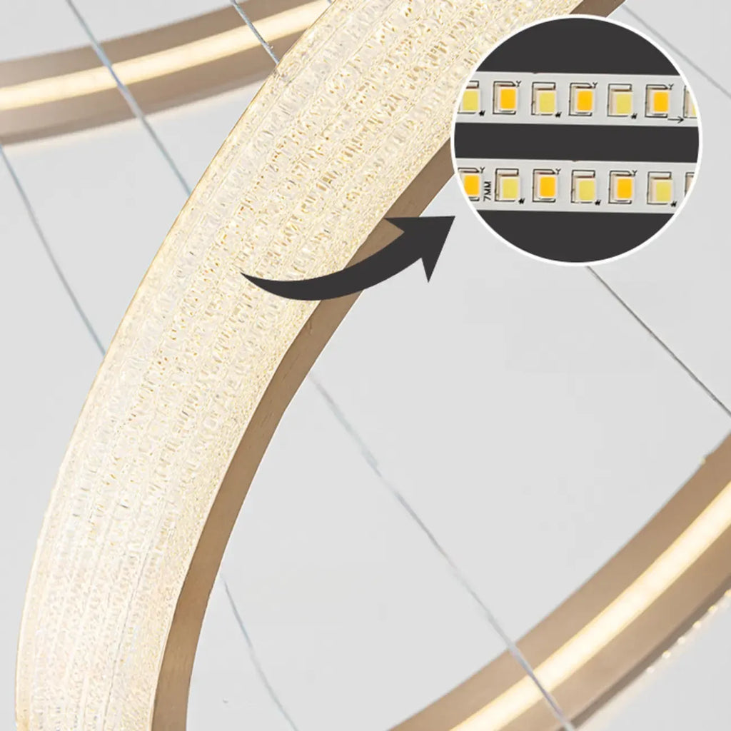 Gold Circular Crystal Ring Modern Chandelier Light
