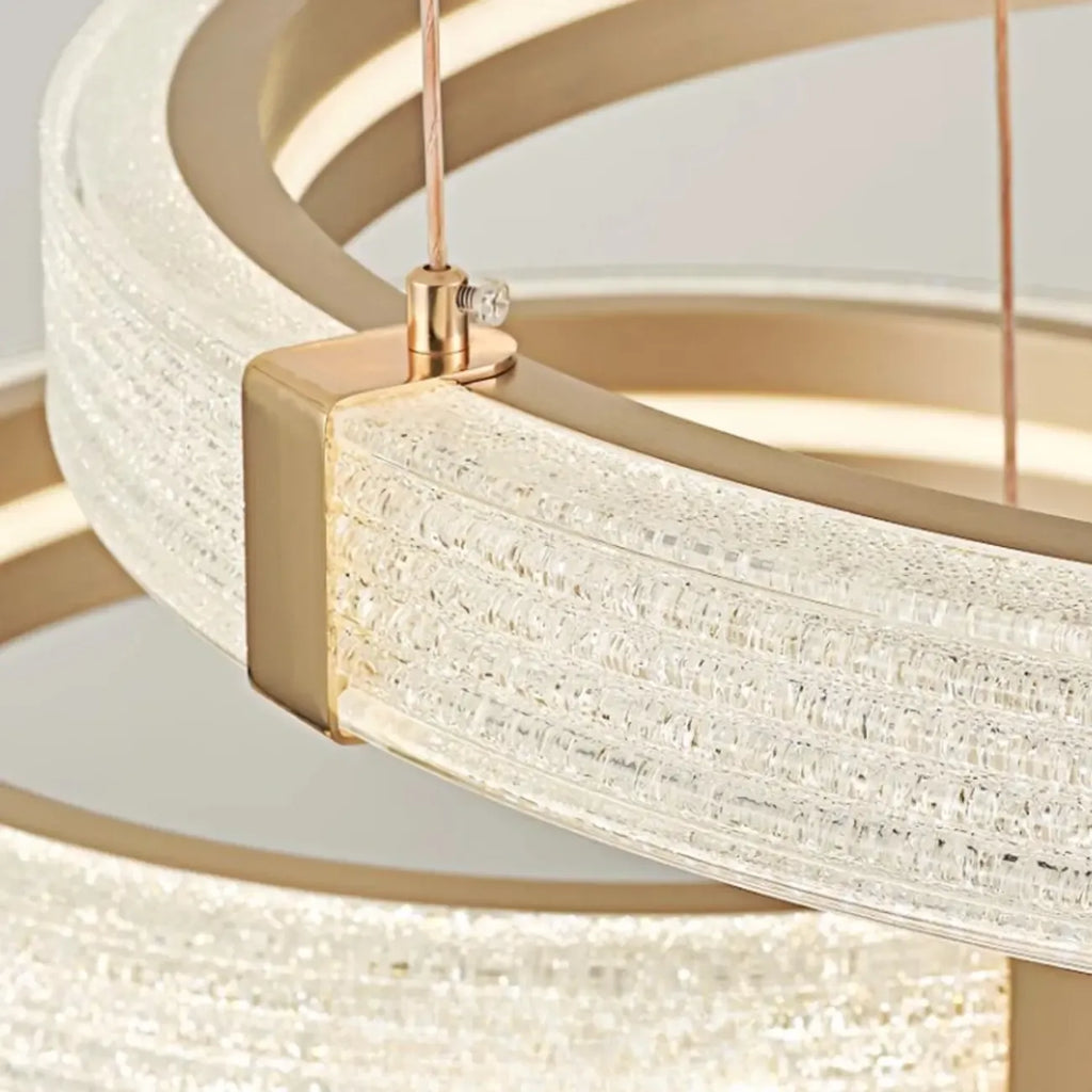 Gold Circular Crystal Ring Modern Chandelier Light