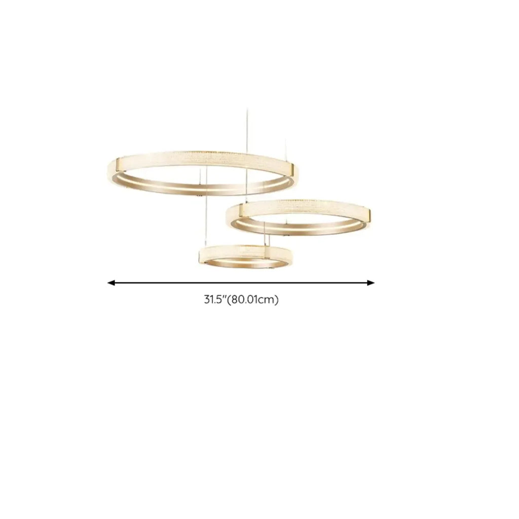 Gold Circular Crystal Ring Modern Chandelier Light