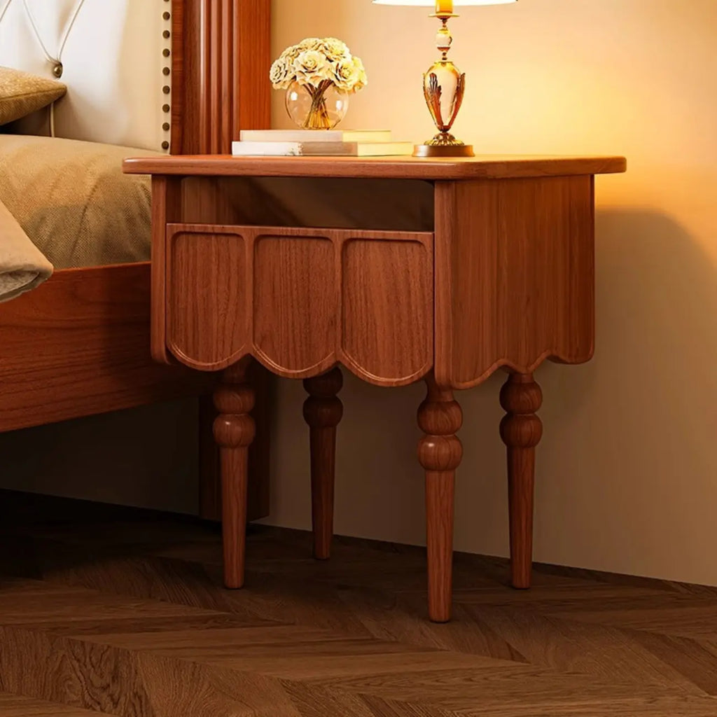 Narrow Modern Wood Nightstand with Drawer