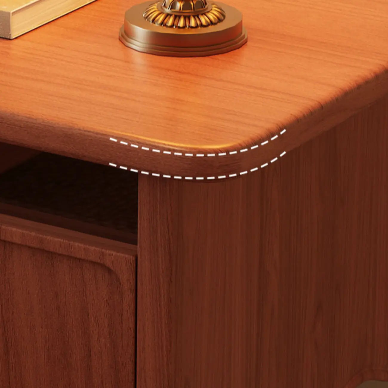 Narrow Modern Wood Nightstand with Drawer