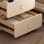 Modern Faux Leather 2-Drawer Nightstand