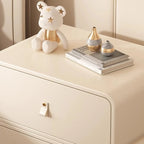 Modern Faux Leather 2-Drawer Nightstand