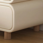 Pleather Scandinavian Nightstand With Faux Leather Finish