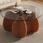 Modern Postmodern Glass Top Cross Legs Coffee Table
