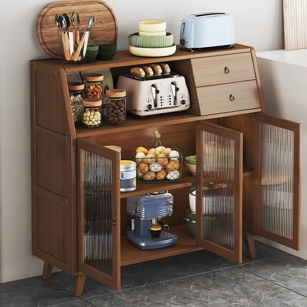 Modern Bamboo Narrow Sideboard with Drawers
