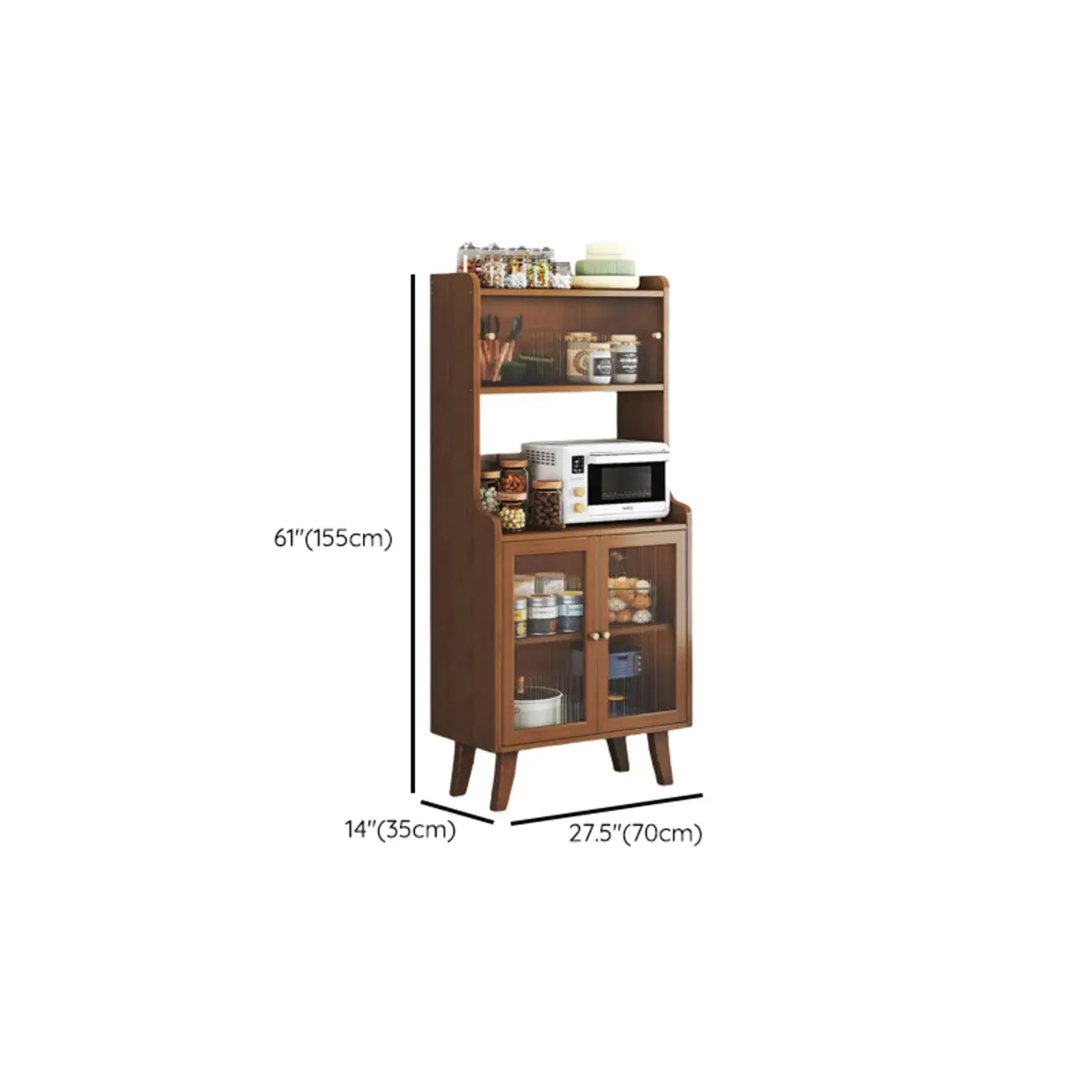 Modern Bamboo Narrow Sideboard with Drawers