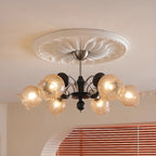 Black Crystalline Glass Globe Modern Chandelier Lights