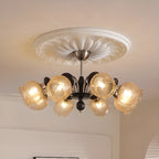 Black Crystalline Glass Globe Modern Chandelier Lights