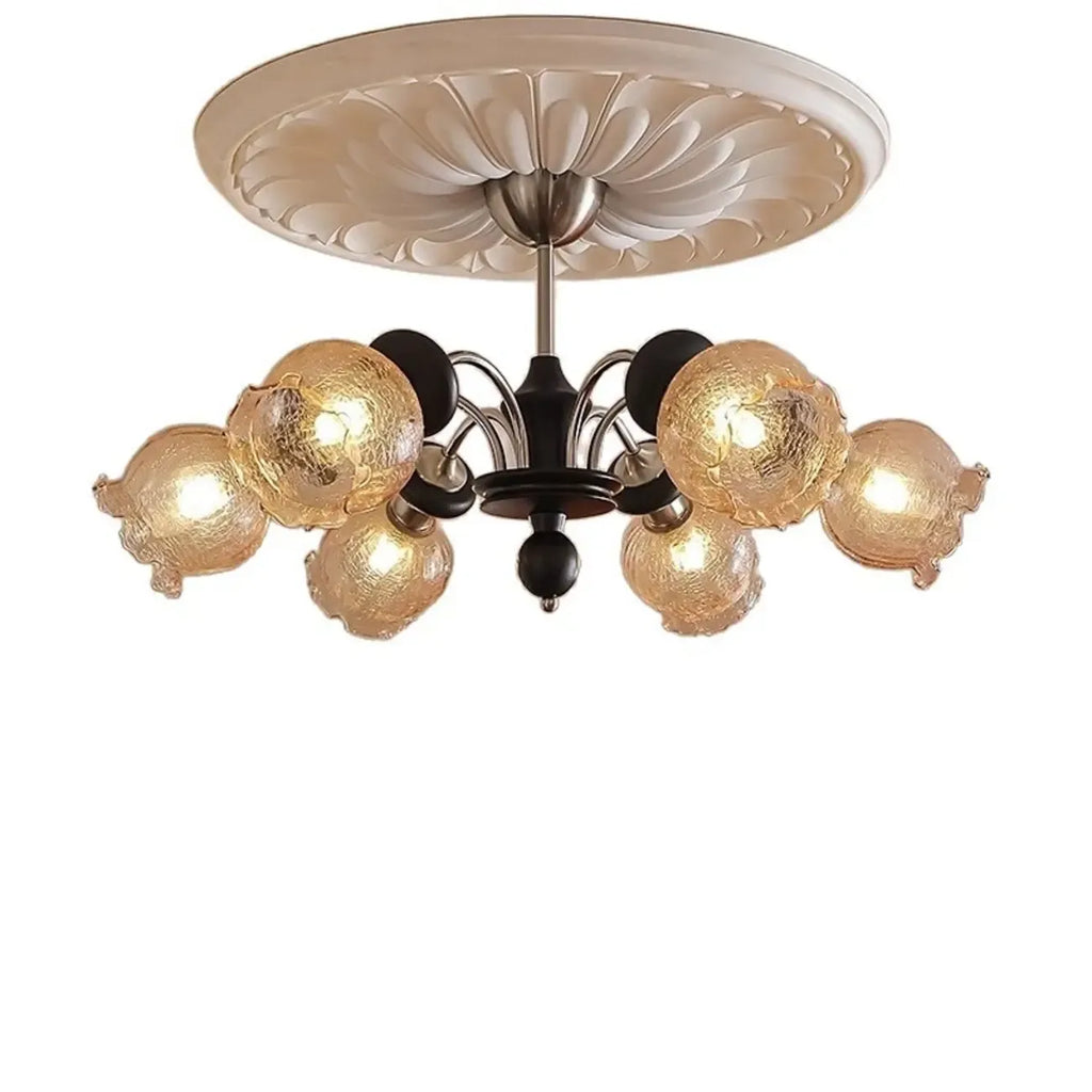 Black Crystalline Glass Globe Modern Chandelier Lights