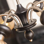 Black Crystalline Glass Globe Modern Chandelier Lights