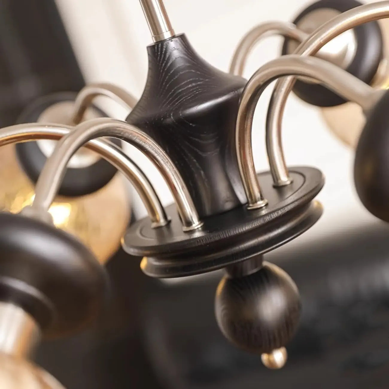 Black Crystalline Glass Globe Modern Chandelier Lights