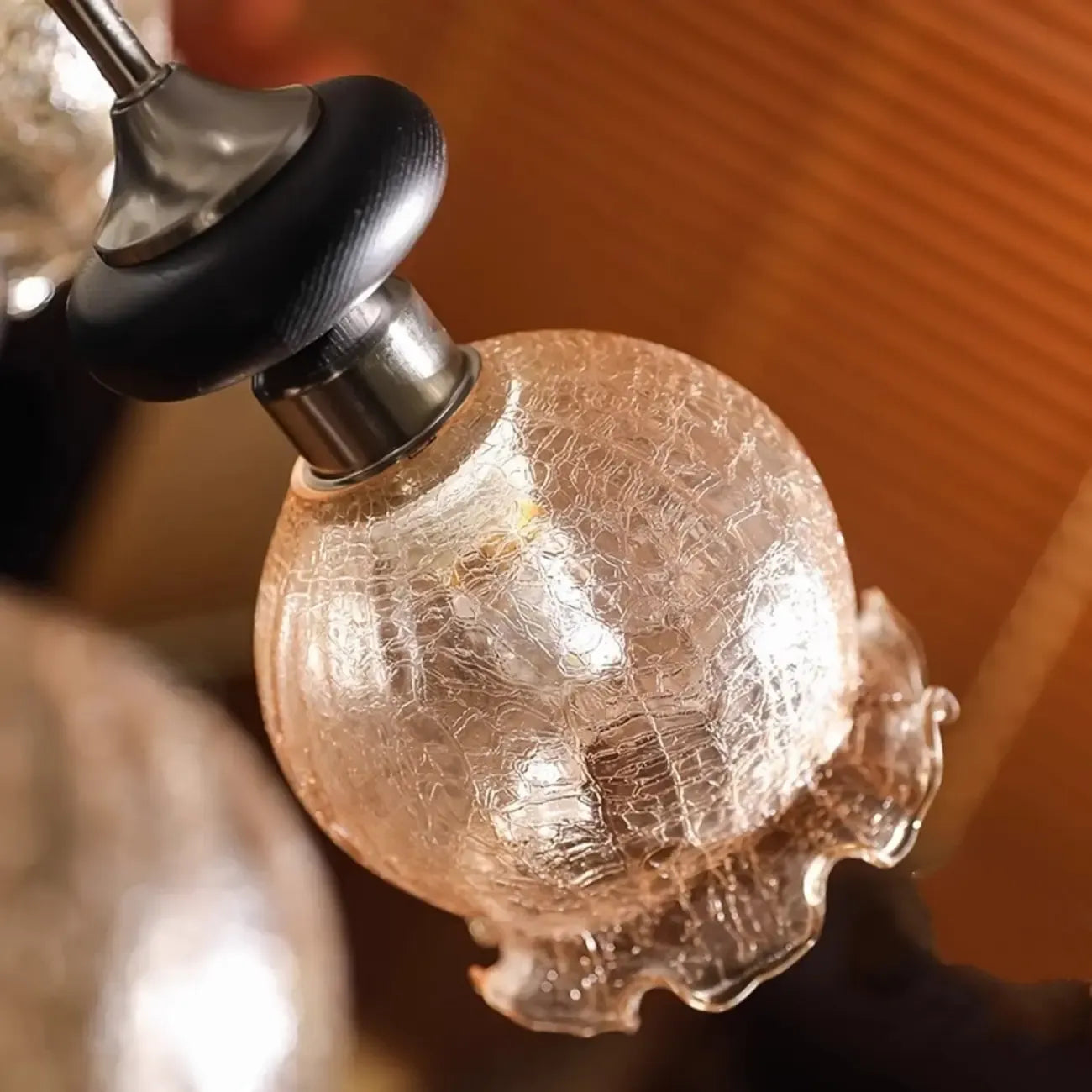 Black Crystalline Glass Globe Modern Chandelier Lights