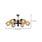 Black Crystalline Glass Globe Modern Chandelier Lights