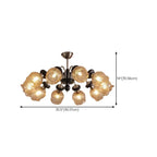 Black Crystalline Glass Globe Modern Chandelier Lights