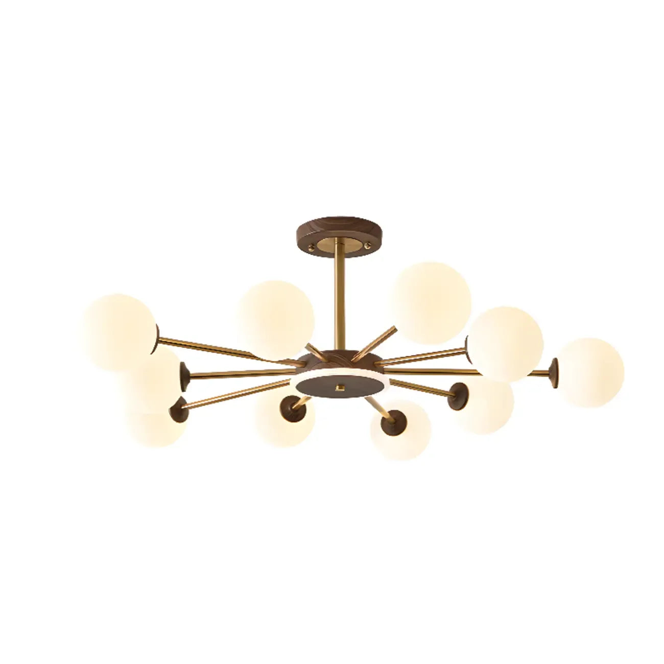 Gold Linear Glass Orb Modern Chandelier Light