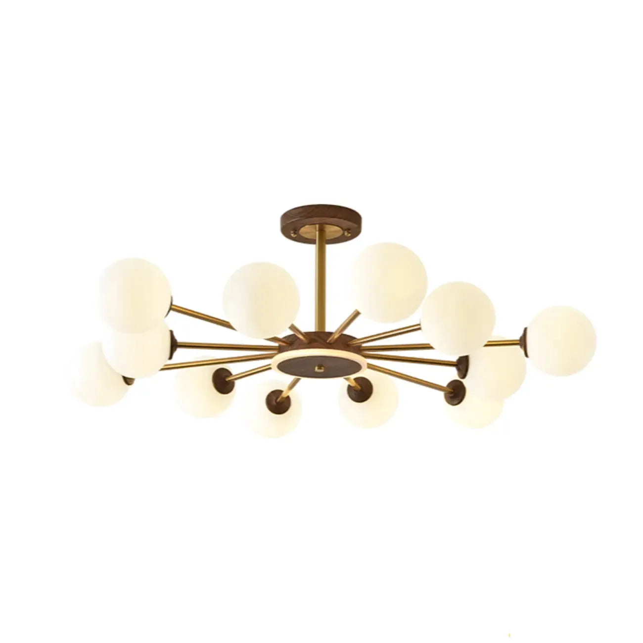 Gold Linear Glass Orb Modern Chandelier Light