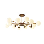 Gold Linear Glass Orb Modern Chandelier Light