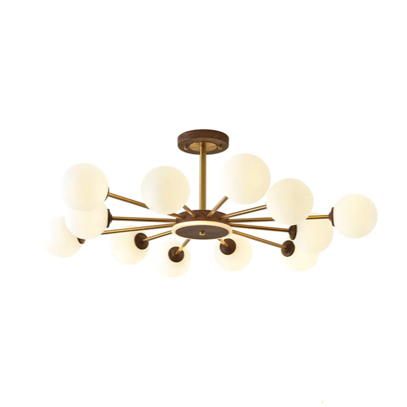 Gold Linear Glass Orb Modern Chandelier Light