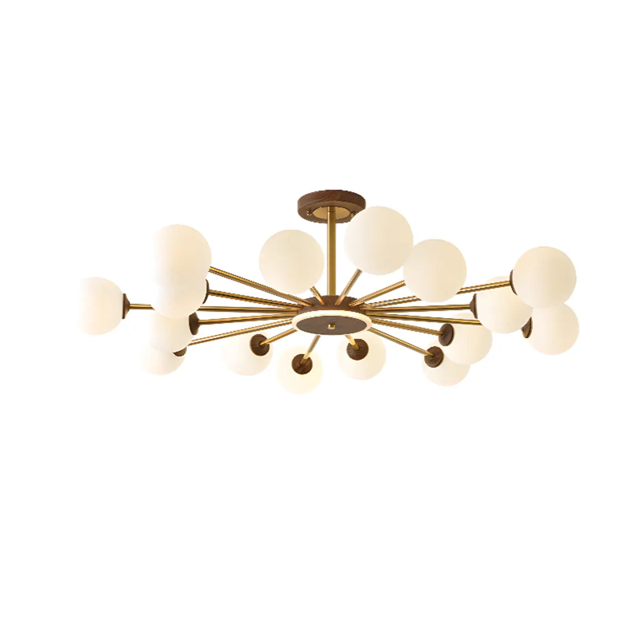 Gold Linear Glass Orb Modern Chandelier Light