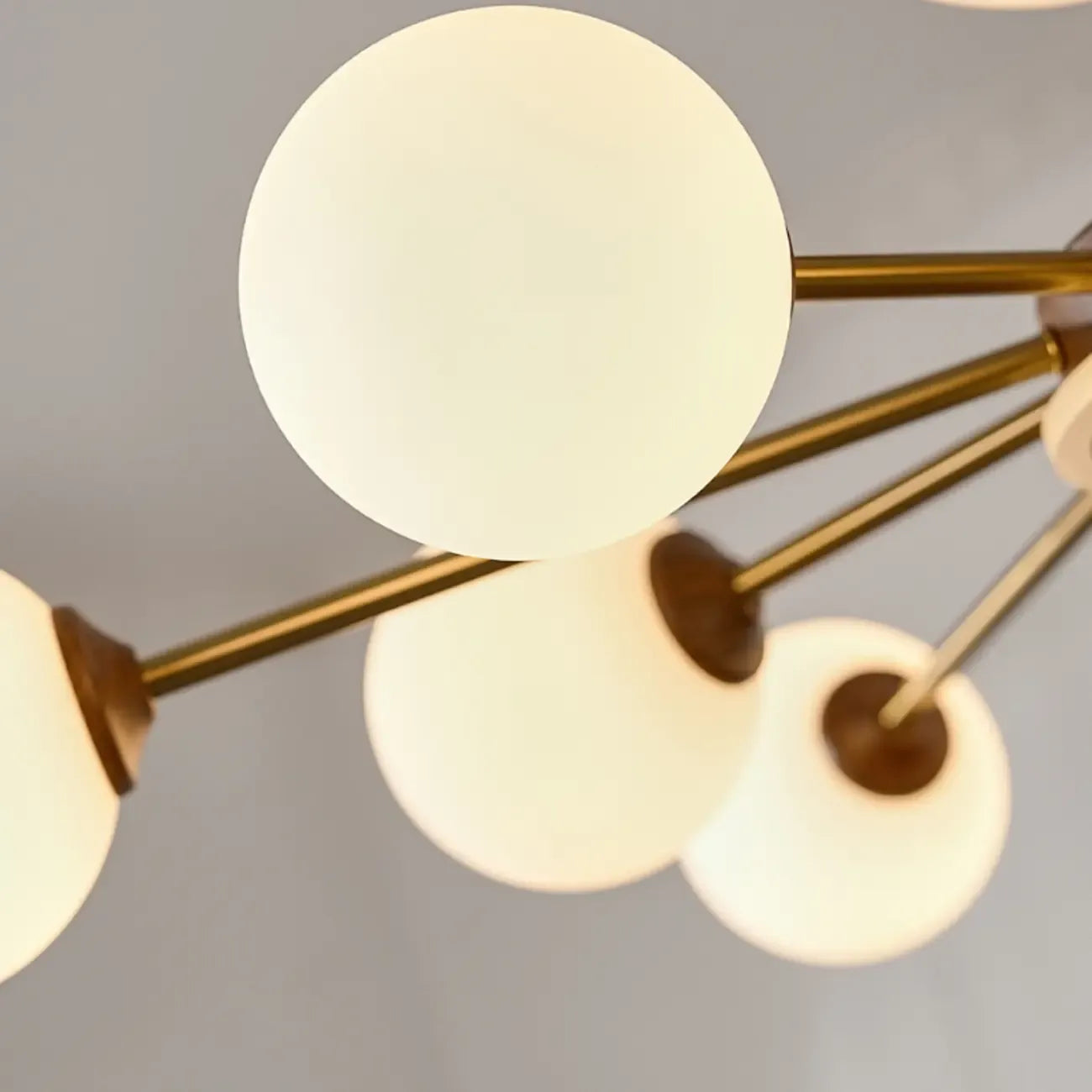 Gold Linear Glass Orb Modern Chandelier Light