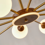 Gold Linear Glass Orb Modern Chandelier Light