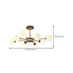 Gold Linear Glass Orb Modern Chandelier Light