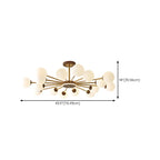 Gold Linear Glass Orb Modern Chandelier Light