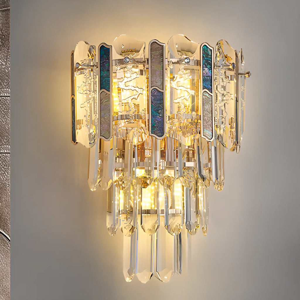 Modern Luxury Crystal Wall Sconce with Gold Finish