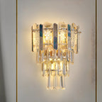Modern Luxury Crystal Wall Sconce with Gold Finish