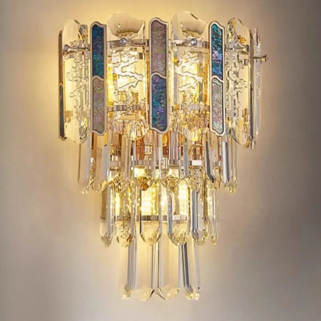 Modern Luxury Crystal Wall Sconce with Gold Finish