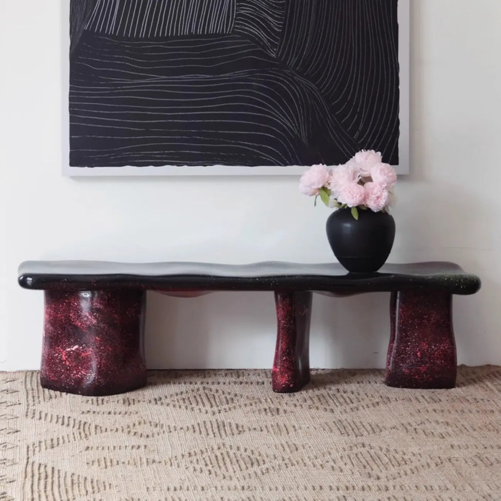 Modern Abstract Fiberglass Entryway Bench