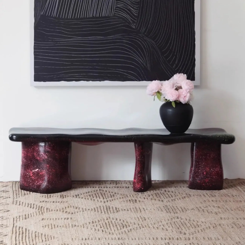 Modern Abstract Fiberglass Entryway Bench